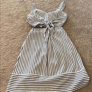 Navy and white striped two piece set